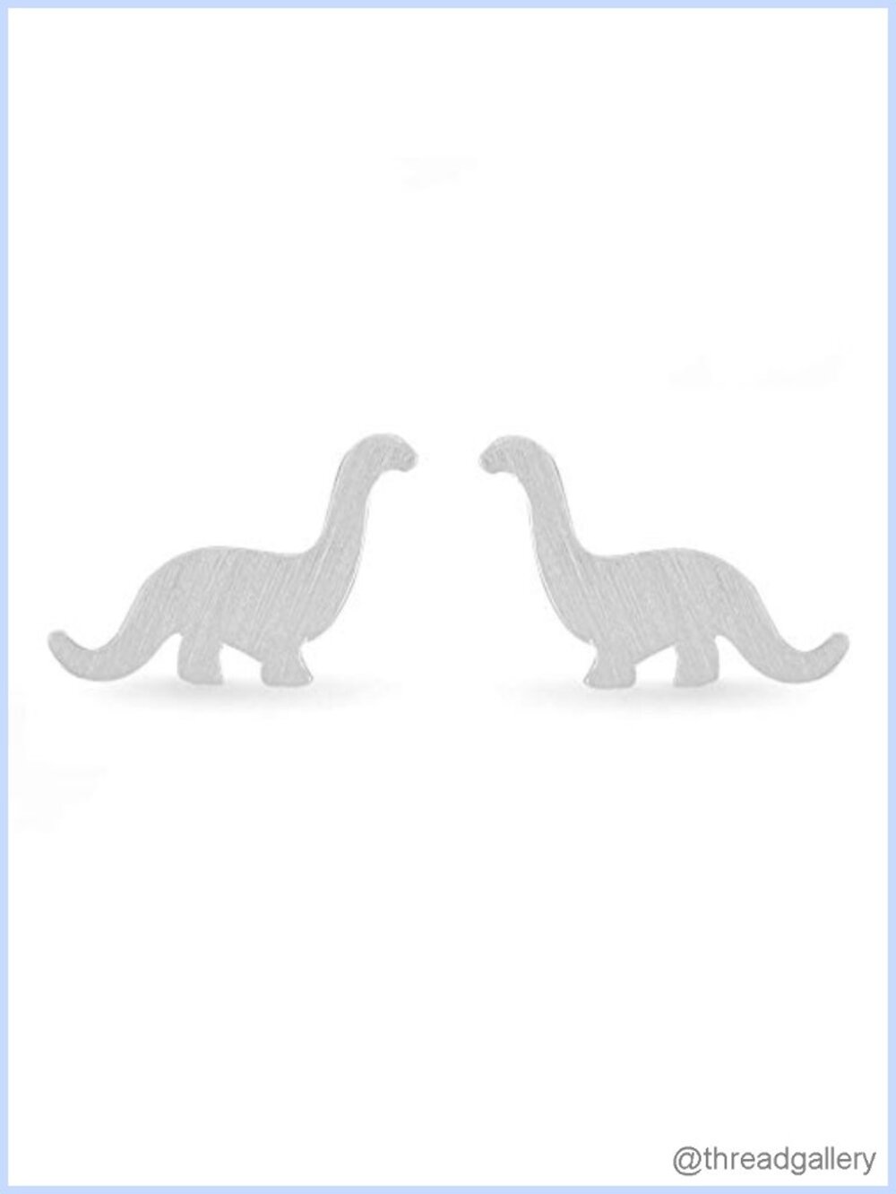 Sterling Silver Brontosaurus Dinosaur Stud Earrings Hypoallergenic Push Back